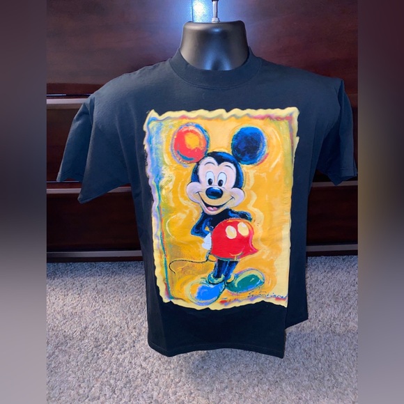 Vintage 1997 Disney‎ Mickey Mouse Eric Robison Art Portrait T-Shirt Small Bold! - Picture 1 of 7